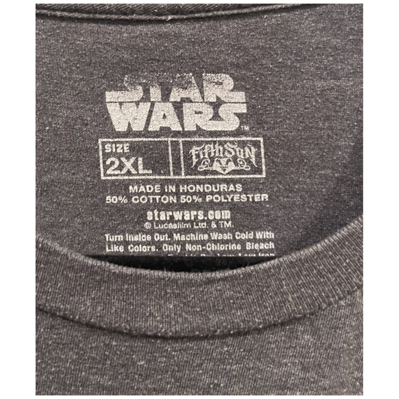 STAR WARS Darth Vader Player Card Grey Tee - Picture 2 of 3